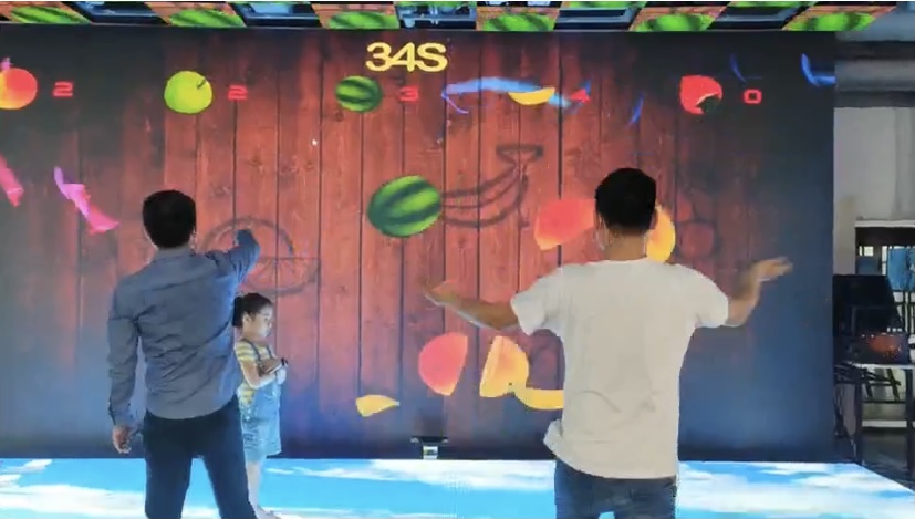 Fruit ninja game interactive led screen