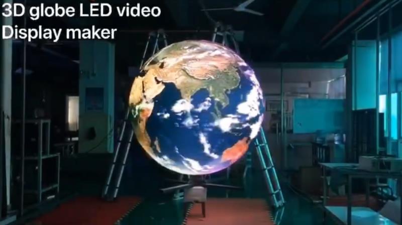3d globe led ball display screen play earth face manufacture by idisplayled
