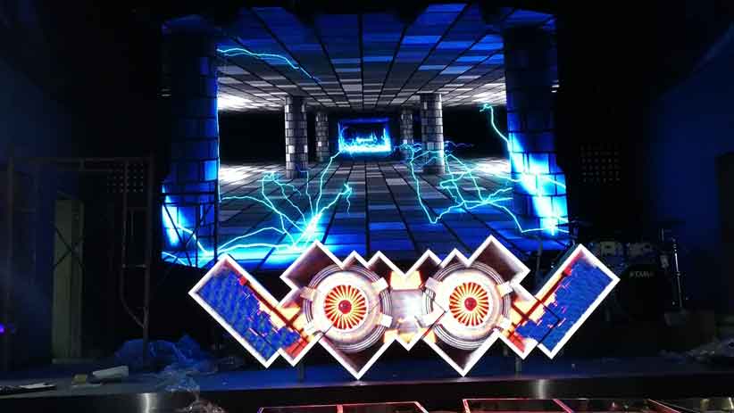 DJ booth with led screen