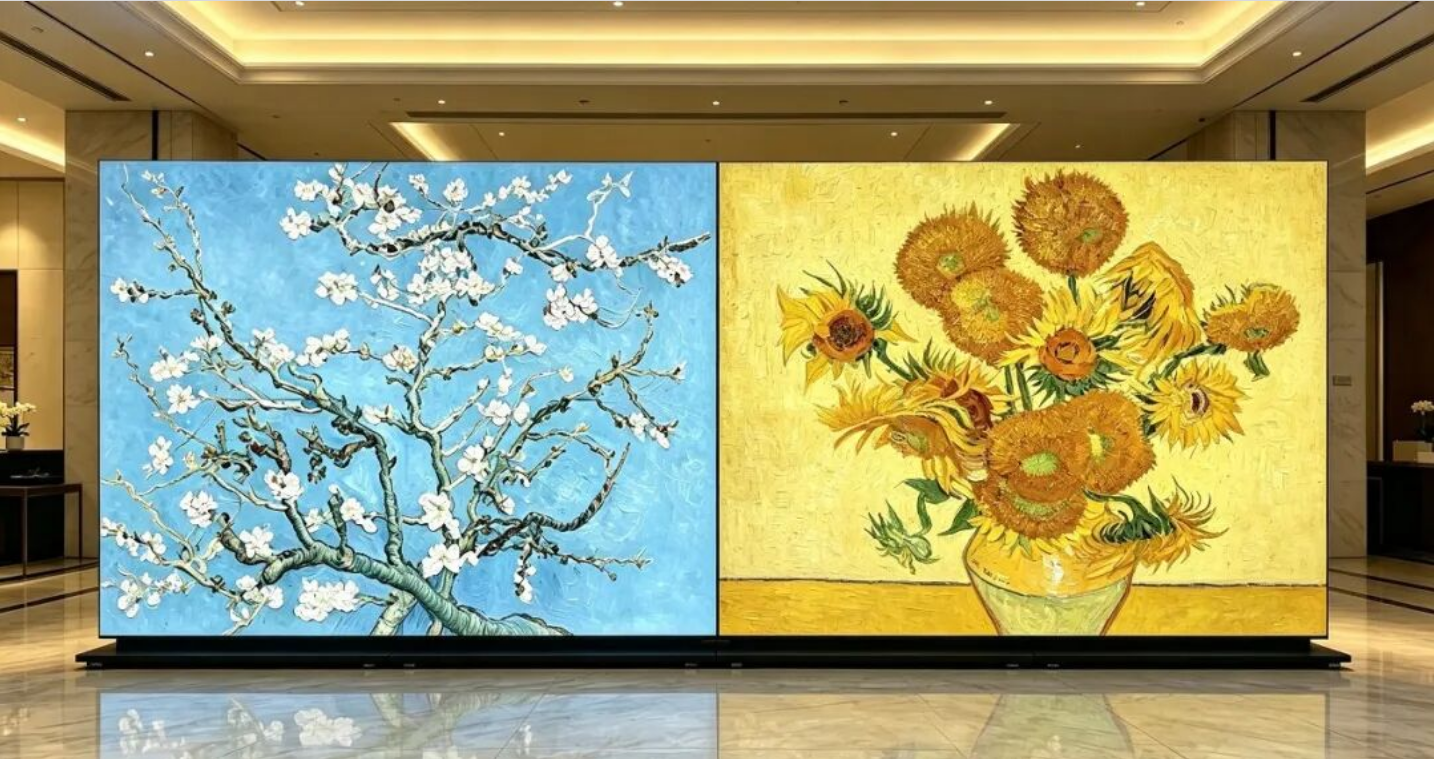 VanCanvas LED Art Display in luxury hotel lobby